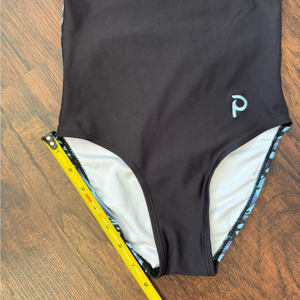 Plum Practicewear Leotard Geometric Black And Blue Size Child M Gymnastics - Picture 8 of 9